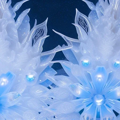 ultra detailed matte painting of many tiny epic fantasy ice flowers and many tiny semi transparent white snowflakes, majestic, intricate, masterpiece, insanely detailed, 4k resolution, cinematic smooth, intricate details , soft smooth lighting, vivid pastel colors, iridescent accents