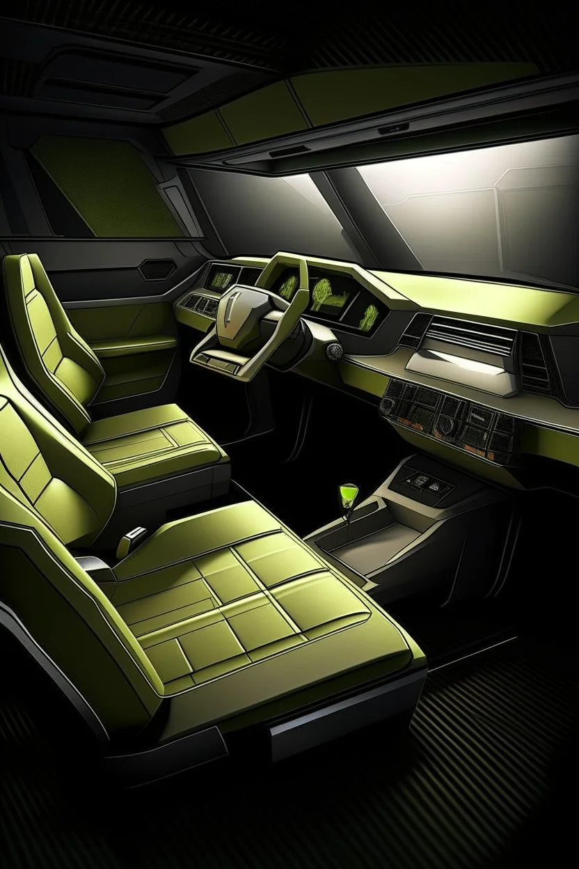 interior military truck futuristic design