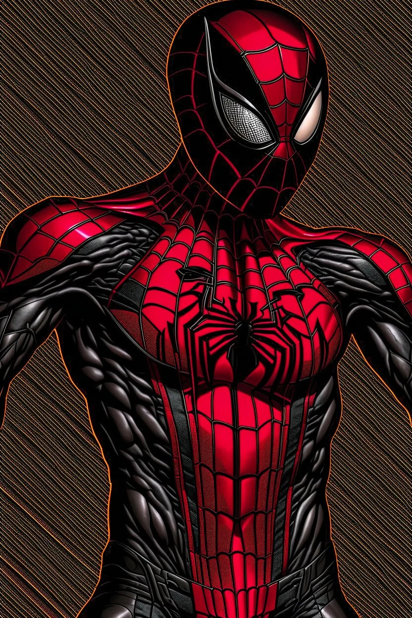 Spider-Man in Japanese black and red Montsuki