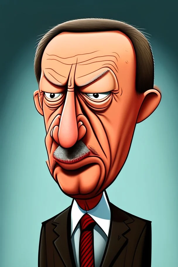 Recep Tayyip Erdogan President of Turkey, cartoon 2d