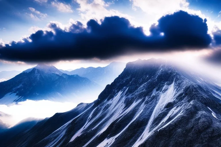 Epic cloud landscape, big epic mountains,Ultra hd, 4k, Photography, hyperrealistic