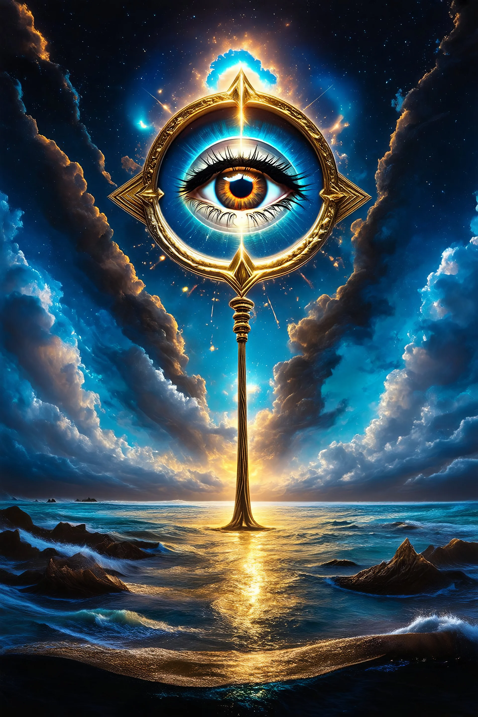 8K HDR professional photograph eye of Horus surreal art