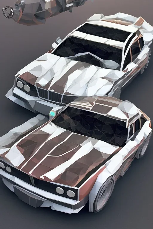 low poly car game, big spoiler