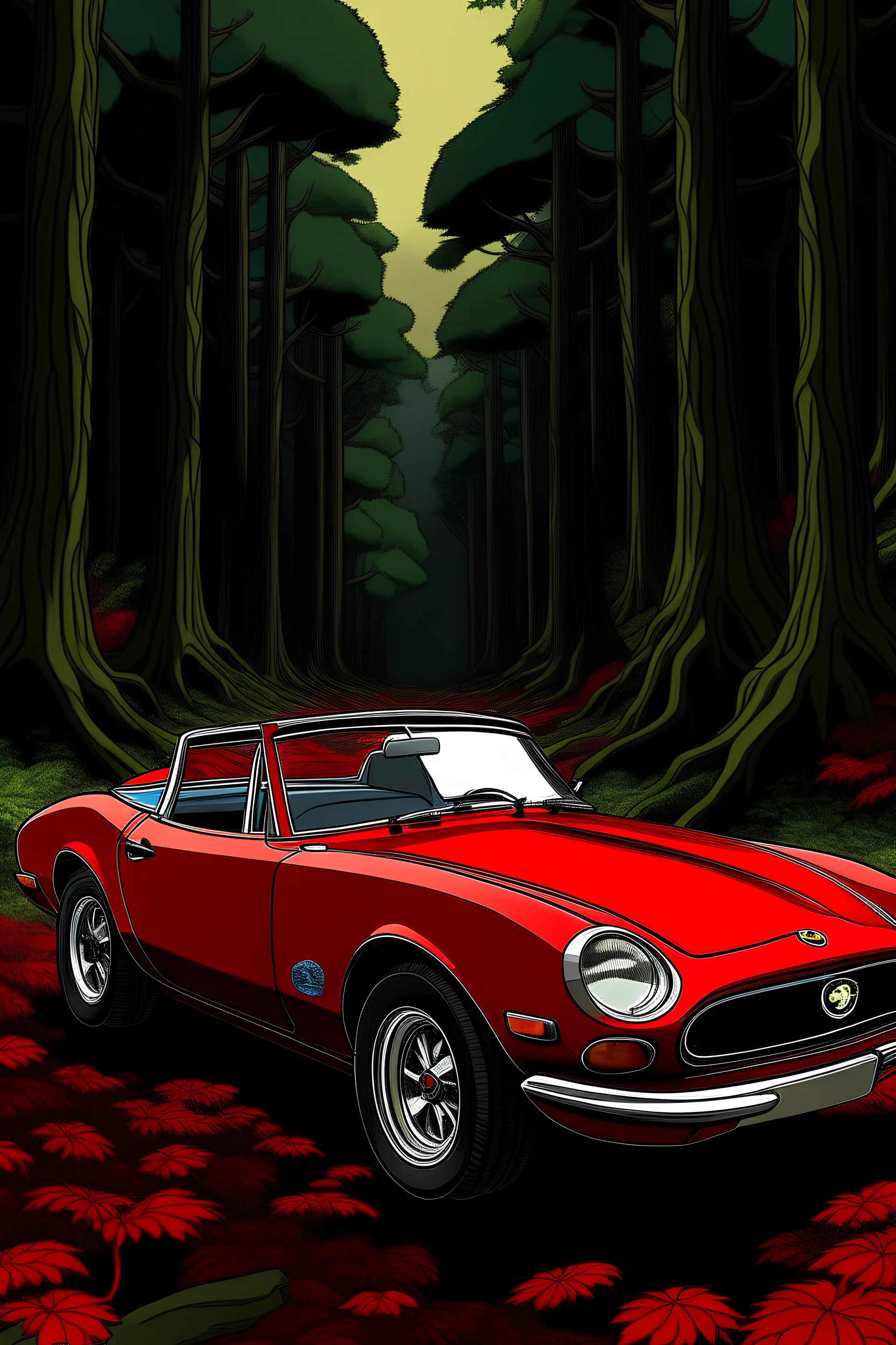 grateful dead red mazda miata redwoods animation