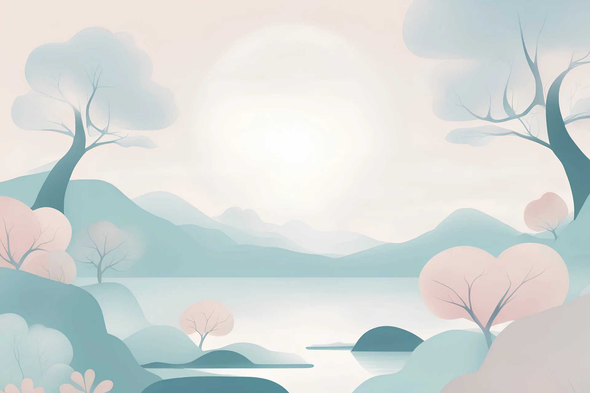 image depicting mental wellness visualization: The trend focuses on seeking tranquility and harmony. Soft, smooth forms, abstract backgrounds, pastel tones, often accompanied by nature sounds or relaxing music, evoke an atmosphere of serenity