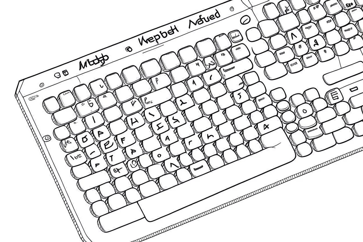 full keyboard coloring page