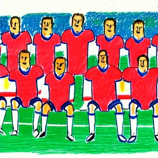 Drawing of swiss football team in the style of Matisse