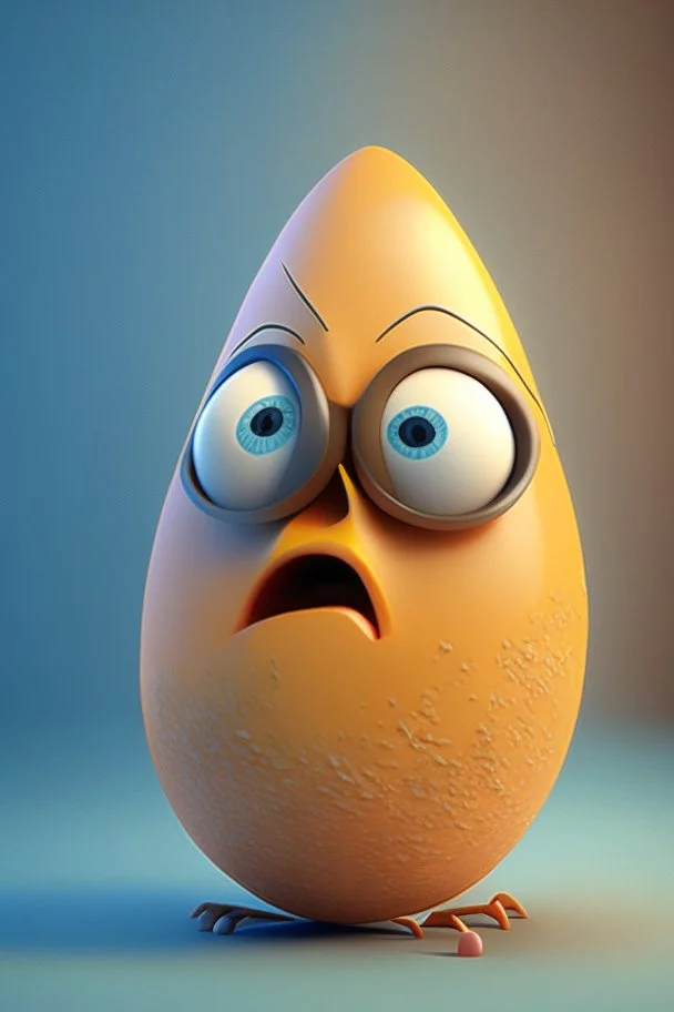 3d egg character, pixar style