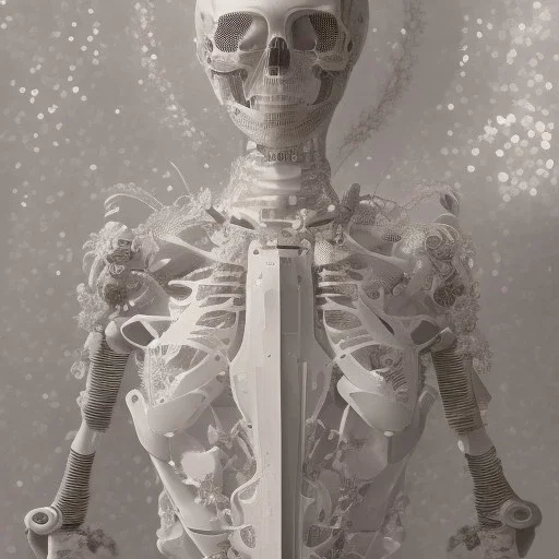 beautiful transparent skeleton, smooth flowers background, extremely sharp detail, finely tuned detail, ultra high definition, 8k, unreal engine 5, ultra sharp focus, accurate hands