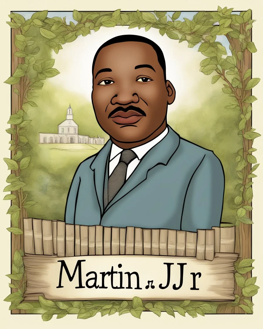 Storybook character, Martin Luther King Jr, suitable for children story books