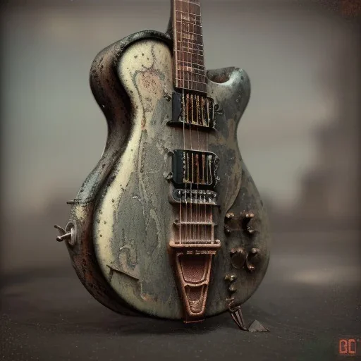 Steampunk GUITAR, hyper realistic