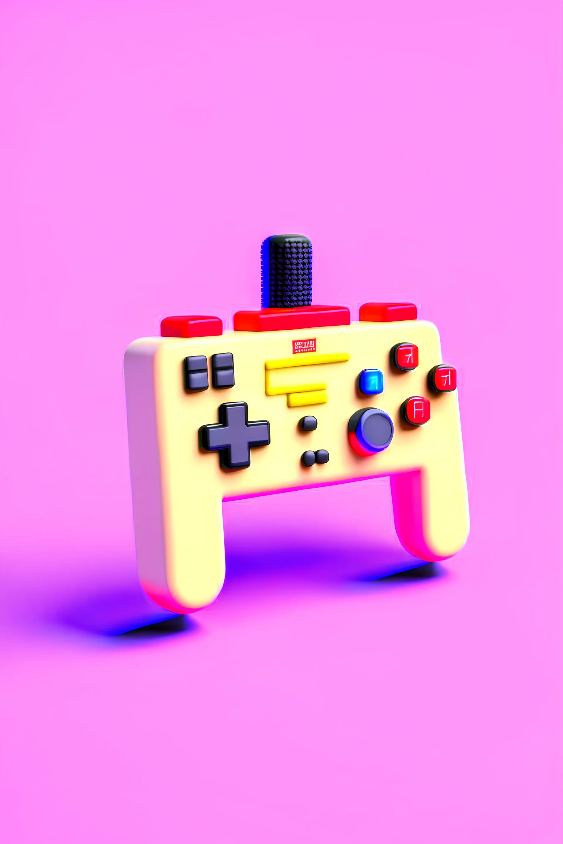 3D pixel retro tiny cute Pixelated controller