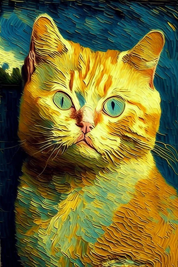 Portrait of a cat by van gogh