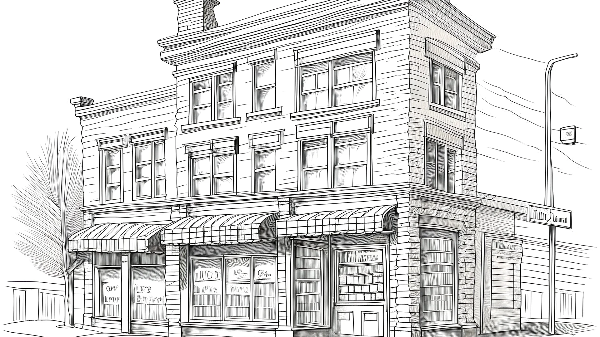 A drawing of a flour store