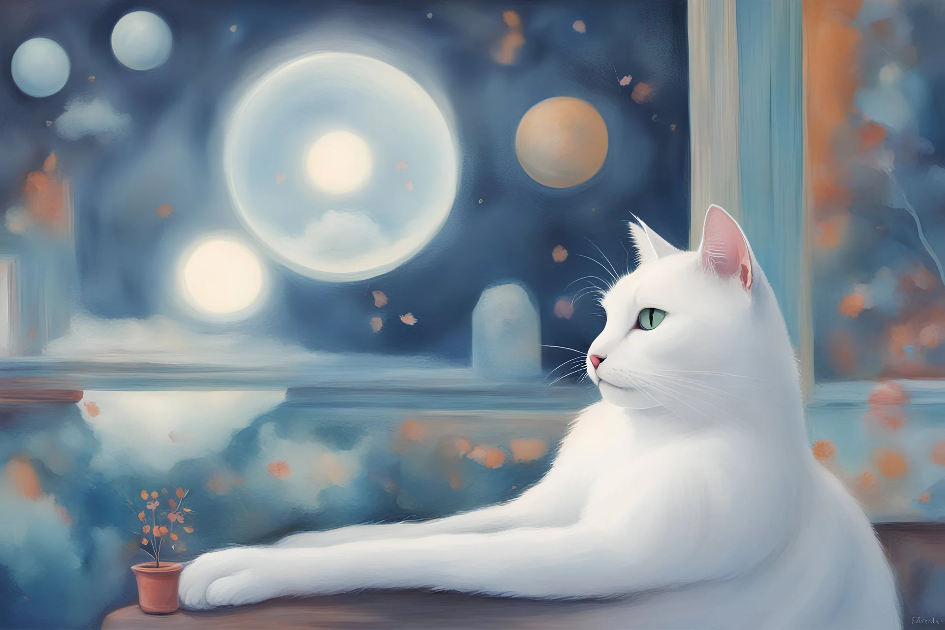 white cat dreams