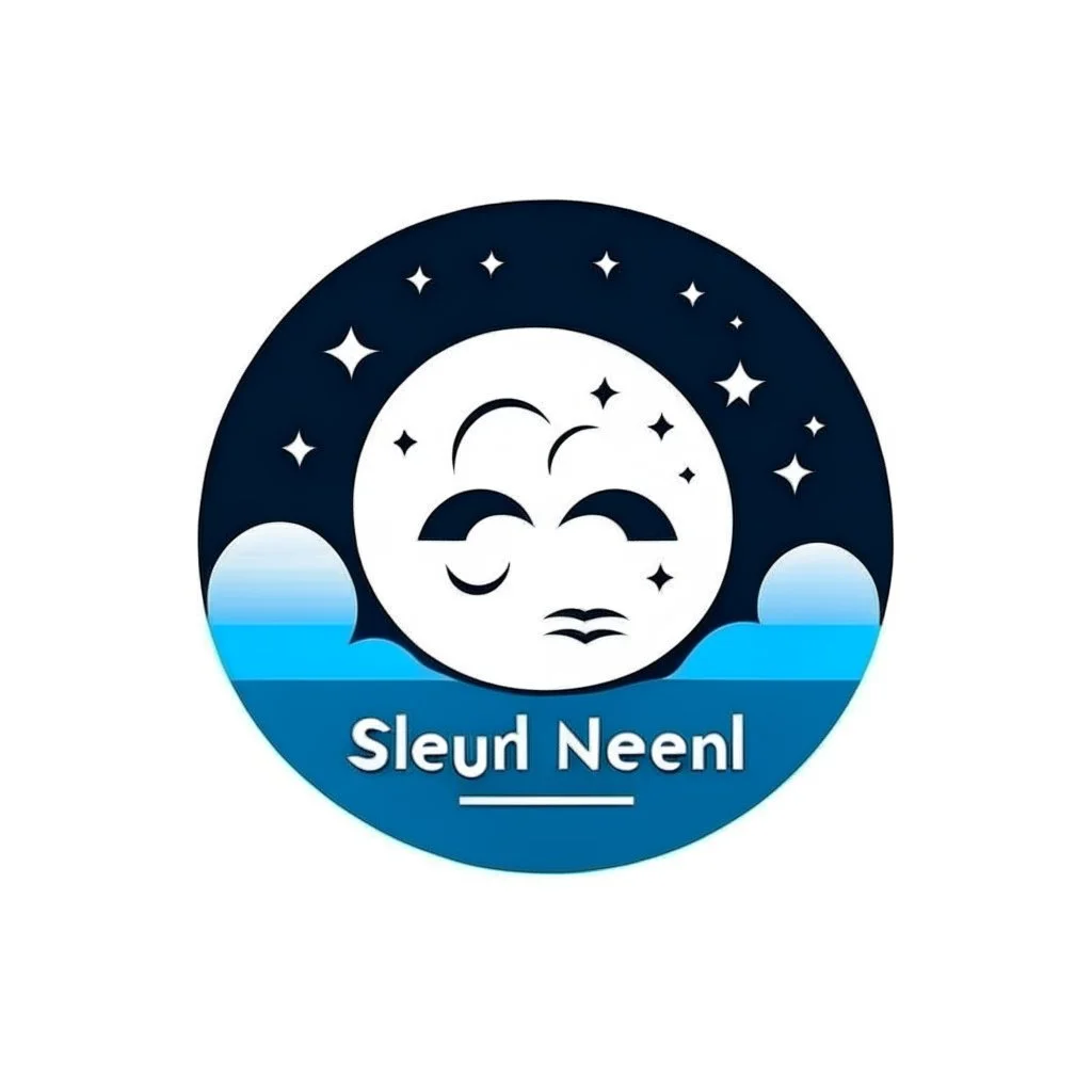 Logo, vector, clean, circle logo with a face looking up at the moon clouds and stars