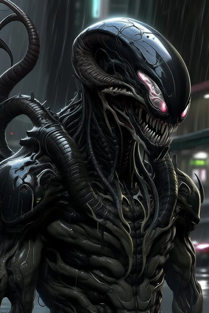 cyberpunk venom with cybernetics