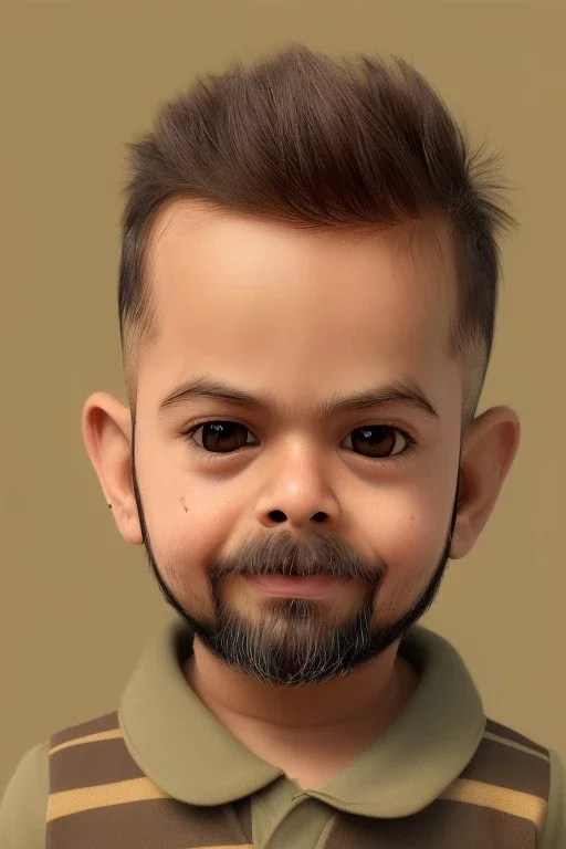 Virat Kohli toddler, dramatic lighting, hyper-realistic