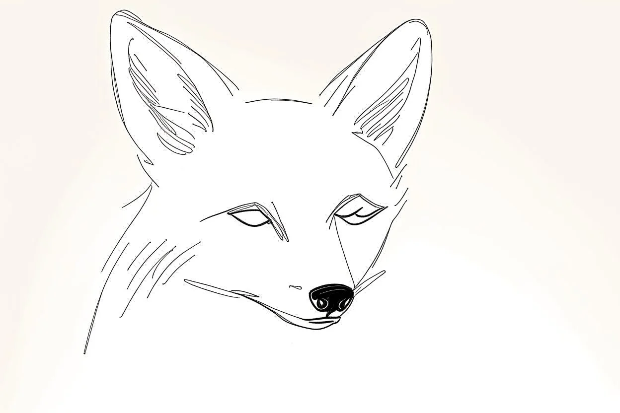 faint sketch of a fox’s head
