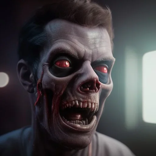 Zombie unreal 5, octane render, cinema4d, redshift render, hyper realistic, cenematic, vibrancy, synthwave, retouch, centered, dynamic lighting, dramatic lighting, 4k, highly detailed, attractive beautiful, realistic, epic composition, holographic,