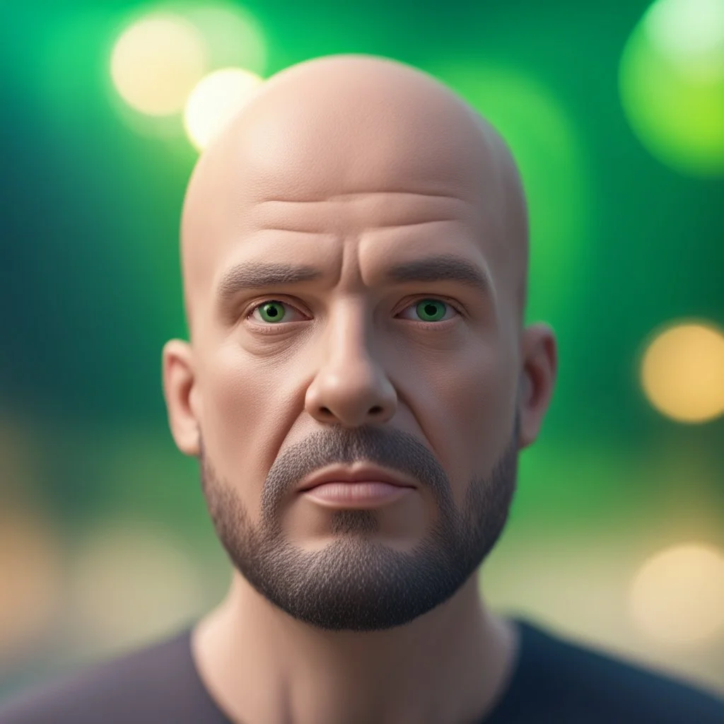 head with no neck against greenscreen background,bokeh like f/0.8, tilt-shift lens 8k, high detail, smooth render, down-light, unreal engine