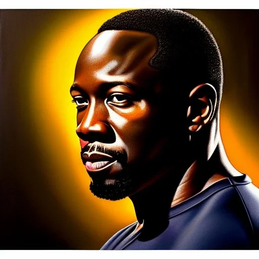 Ultra detailed fullbody Portrait in oil on canvas of Luke Cage,extremely detailed digital painting,extremely detailed face,crystal clear Big eyes, mystical colors ,perfectly centered image, perfect composition, rim light, beautiful lighting,masterpiece,8k, stunning scene, raytracing, anatomically correct, in the style of robert e howard and Ken Kelley and Ohrai Noriyoshi and Simon Bisley and tomzj1