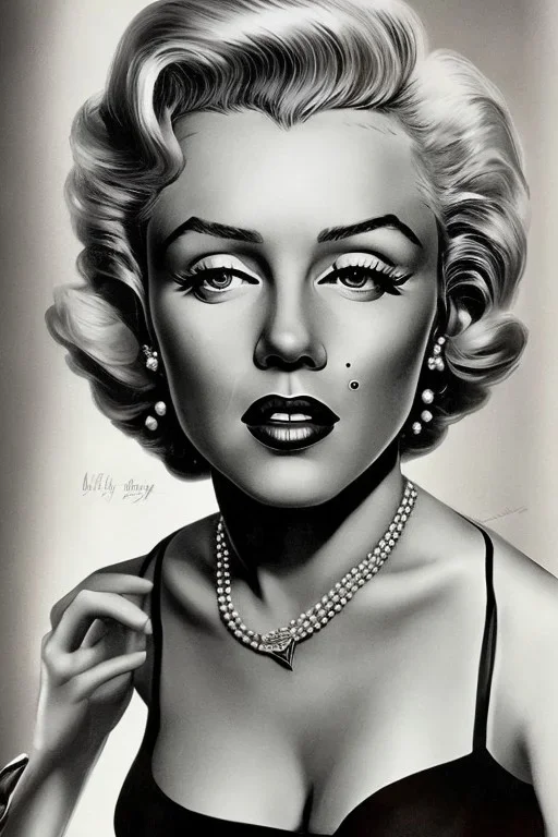 Marilyn Monroe, Mafia 2, photorealistic illustration, 4k