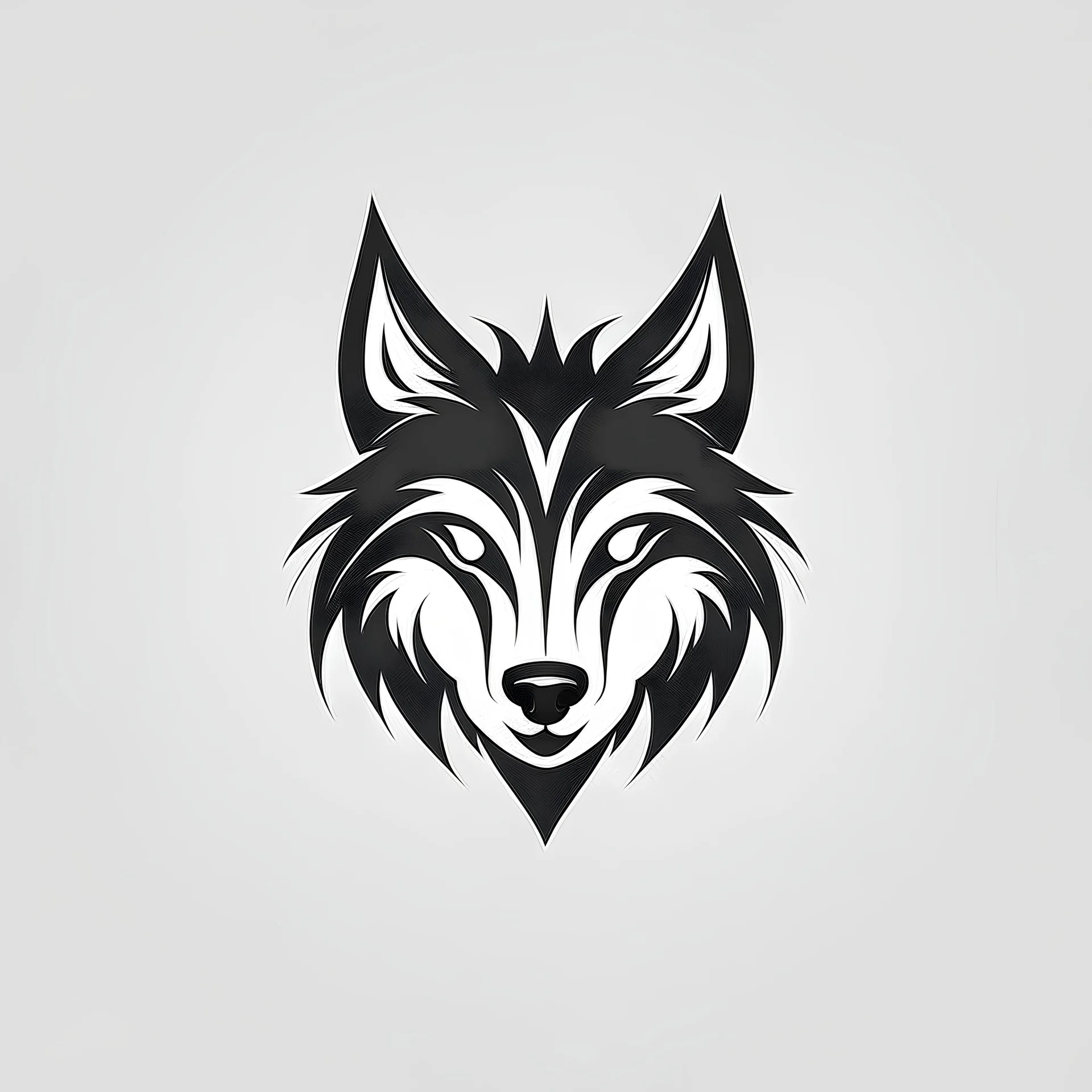 create a minimalist vector wolf logo