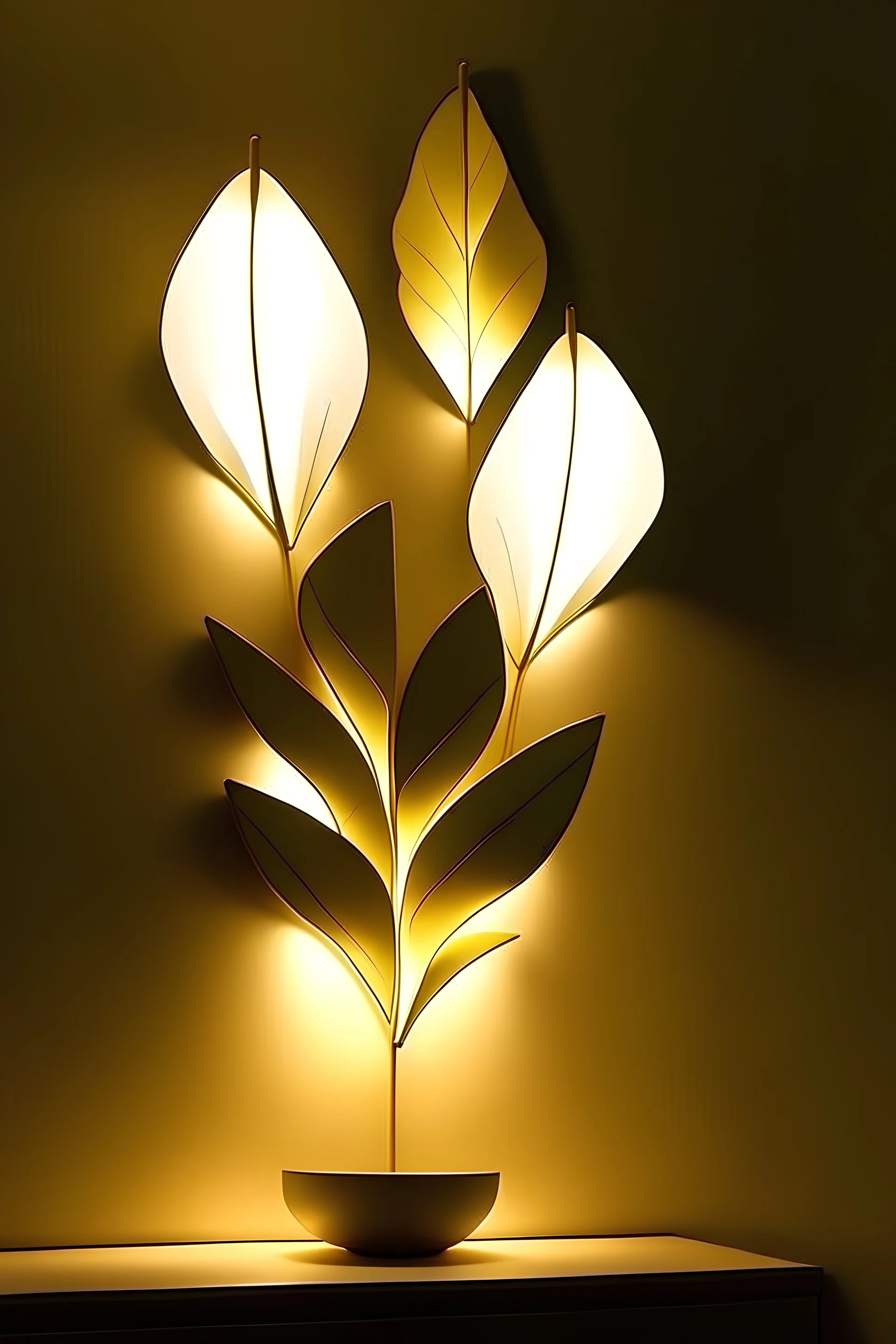 Wall lamp, inspired by leaf, abstract form, modern design syle