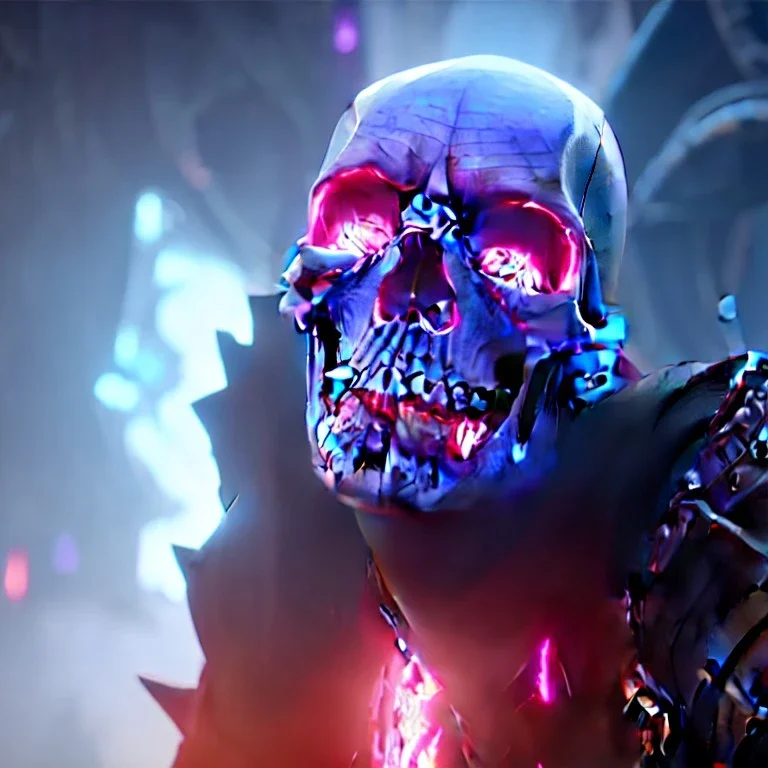 Ultra high definition, skull, skull, red, blue, purple, polished, fractured leaking, bloody, crystal, Viking, horns, ghost rider