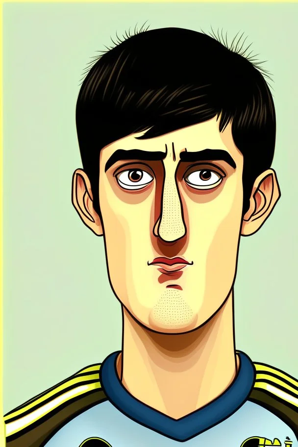 Thibaut Courtois Belgian soccer player cartoon 2d