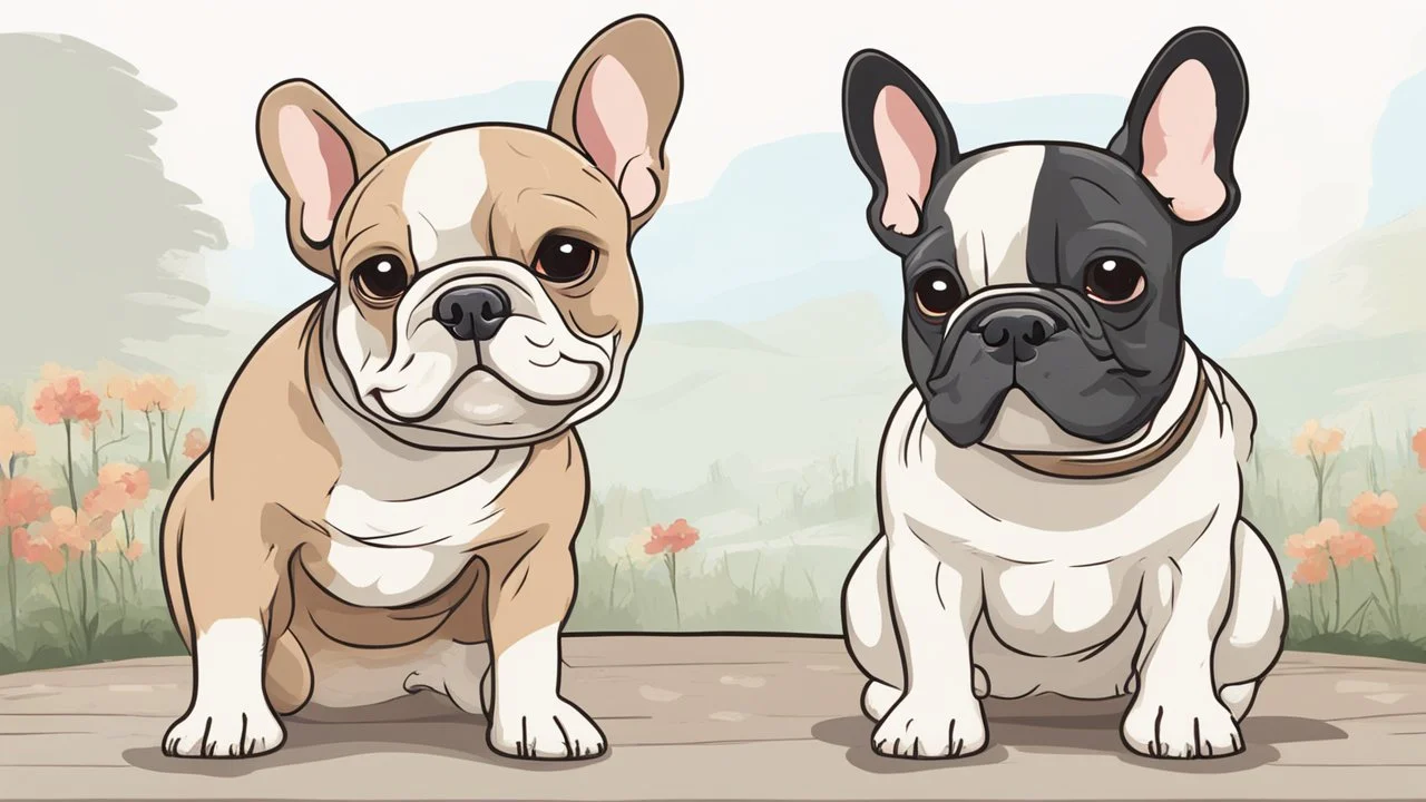 Cartoon French bulldog