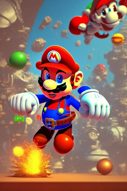 mario anatomy, skeleton, cinematic, 8k quality