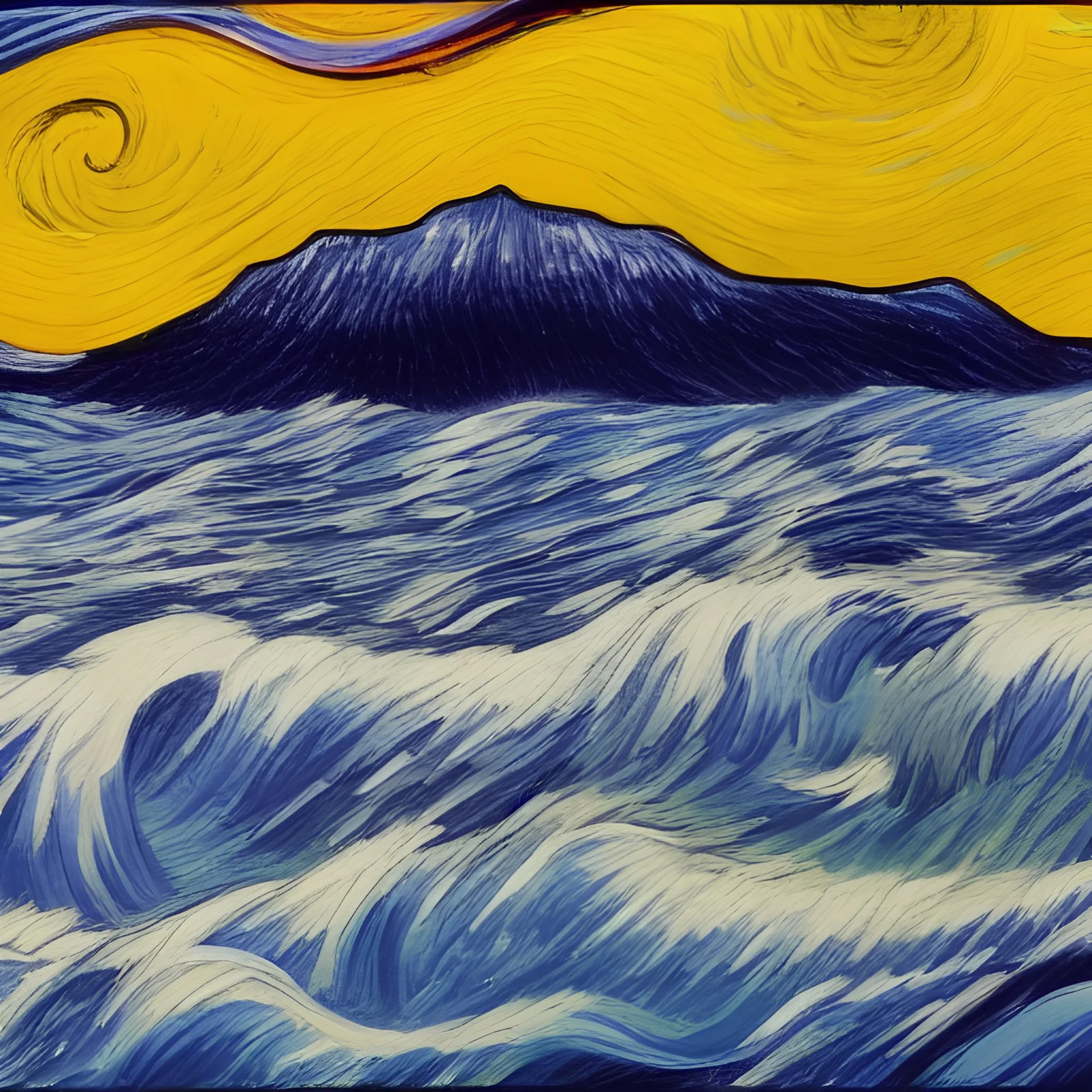 Drawing of a Tsunami Vincent van Gogh style