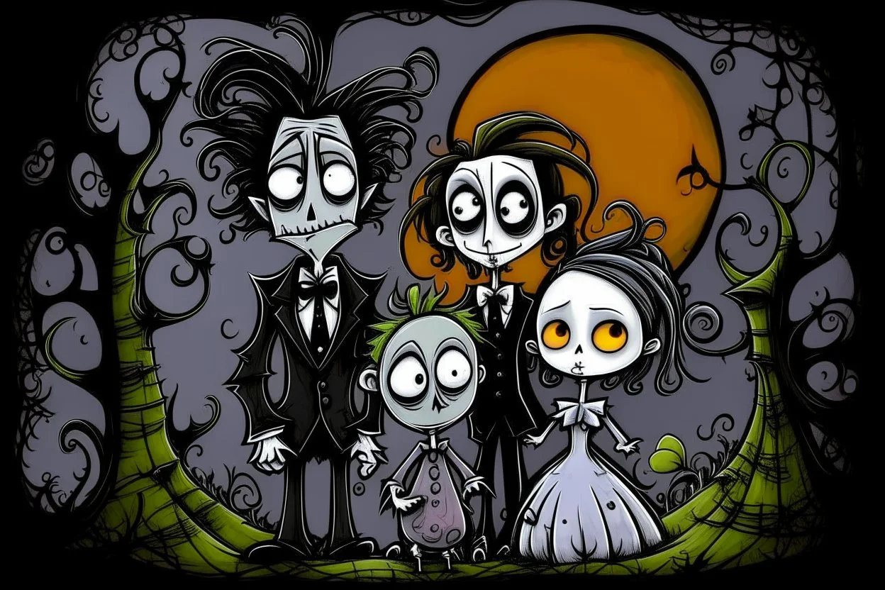 Halloween Tim Burton style in color