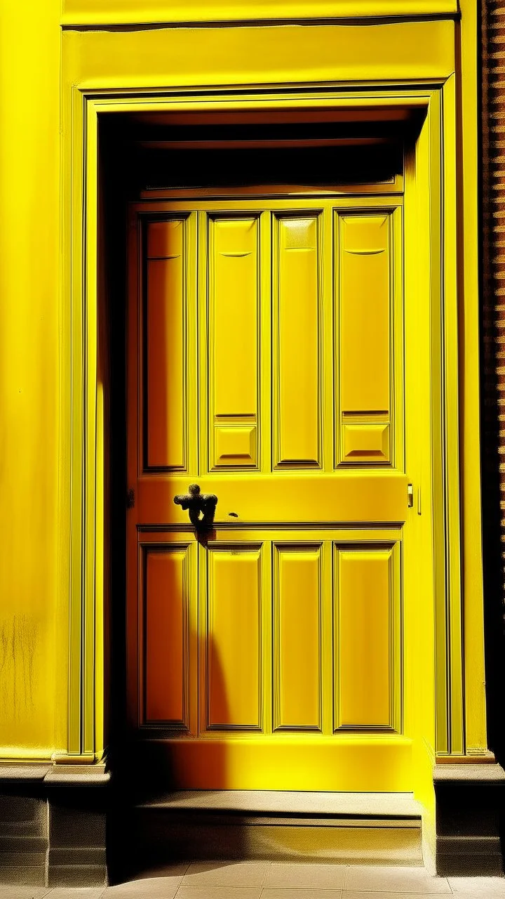 A golden yellow door painted by Andy Warhol