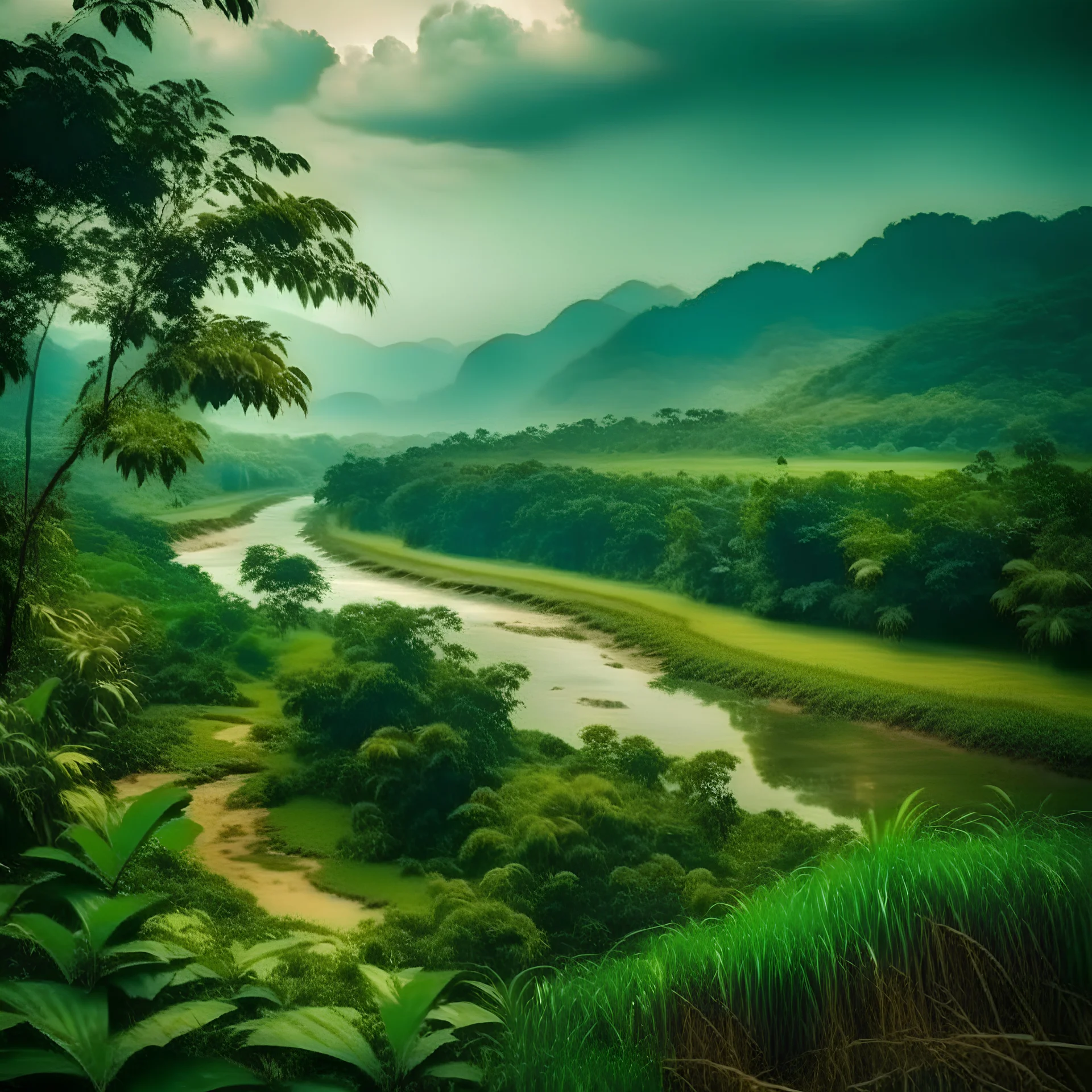 A spectacular view of a Bangladeshi nature. Cinematic color with hight resolution