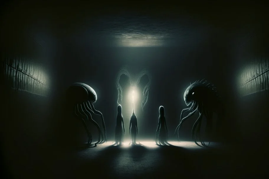 reunion de 3 grandes entidades en una sala obscura