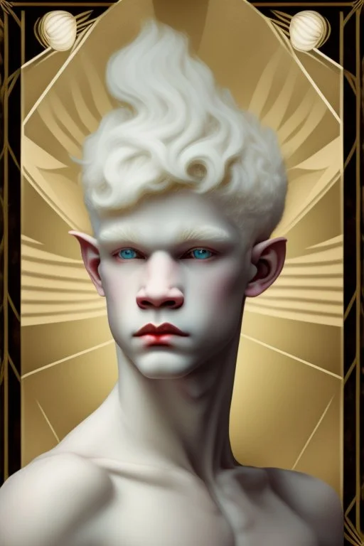 Albino faun young man noble in art deco style