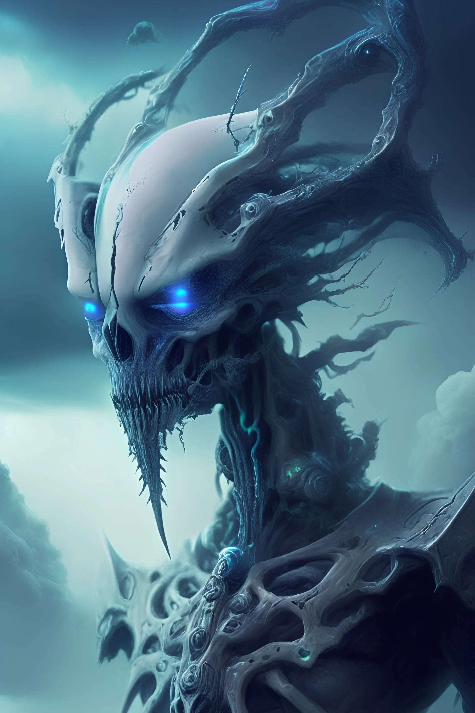 Undead clouds futuristic alien,highly detailed, artstation, sharp focus