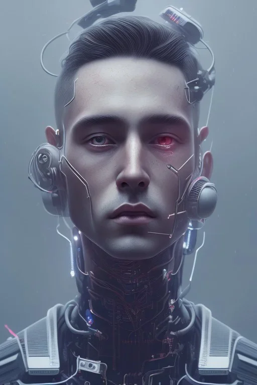 cyberpunk, head, men, portrai