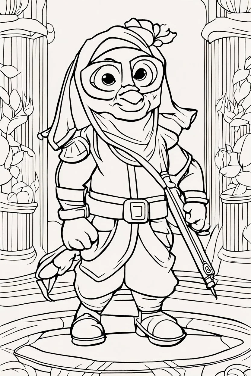 coloring page for kids, KENGAROO, thick outline, low details, no shading, no color