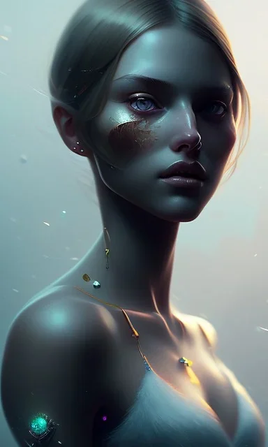 girl, cute, beautiful, by Greg Rutkowski, dead inside