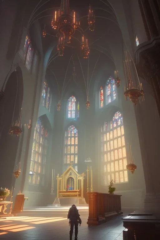 church inside, look down, 8k resolution concept Greg Rutkowski,