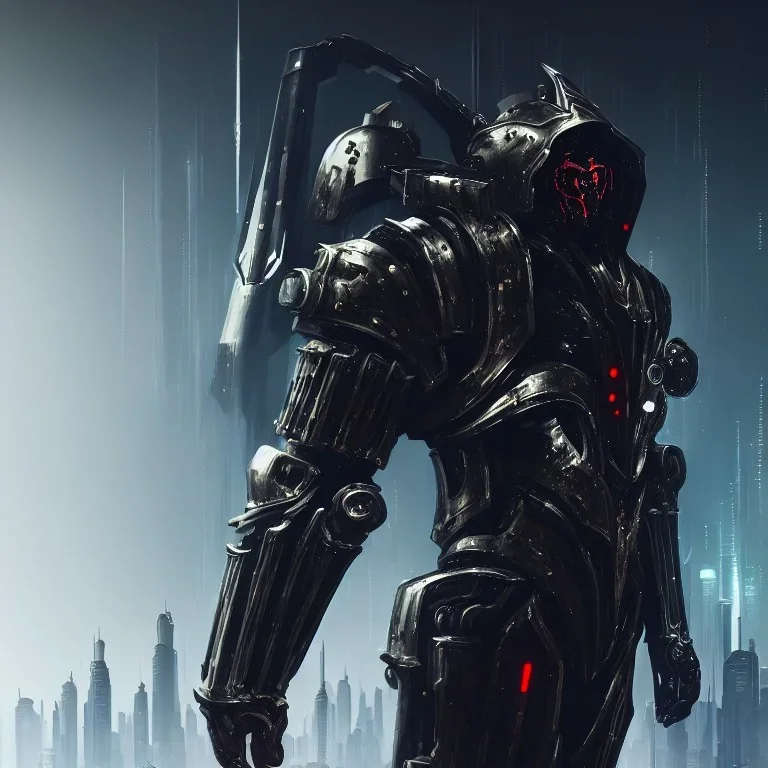 evil king in black metal armor, futuristic suit, emperious, 8k resolution concept art, cyberpunk 2077