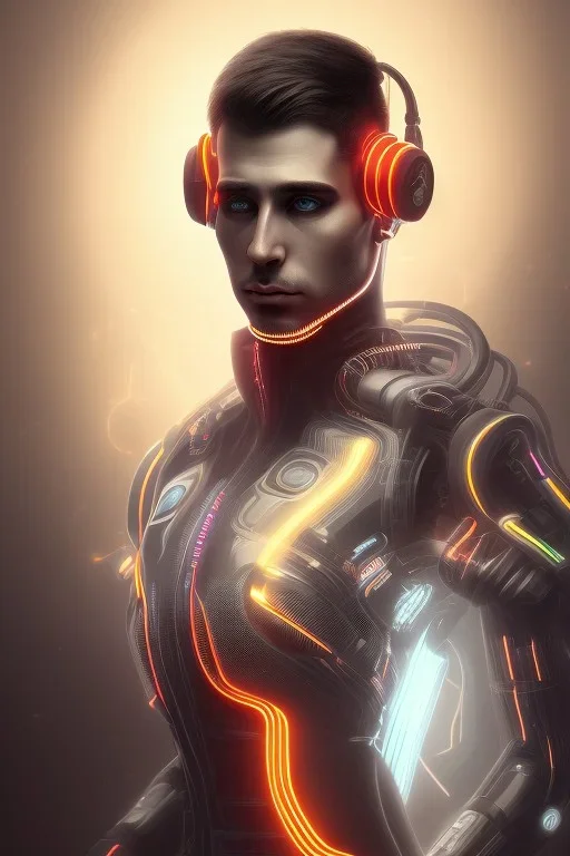 cyberpunk, head, men, portrai, tron