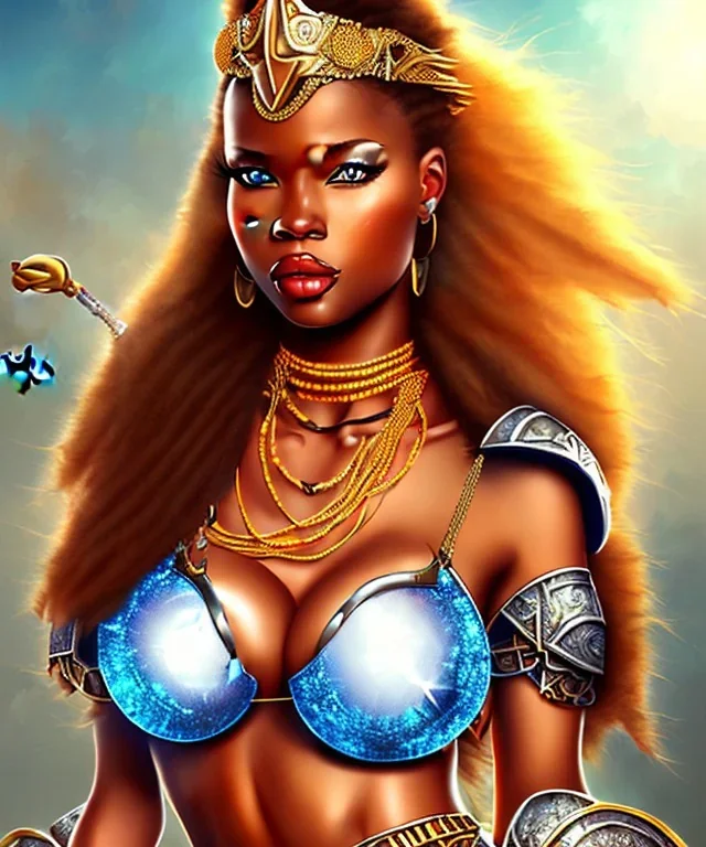 african milf, warrior princess, sunshine, sexy looking, necklace, fantasy art