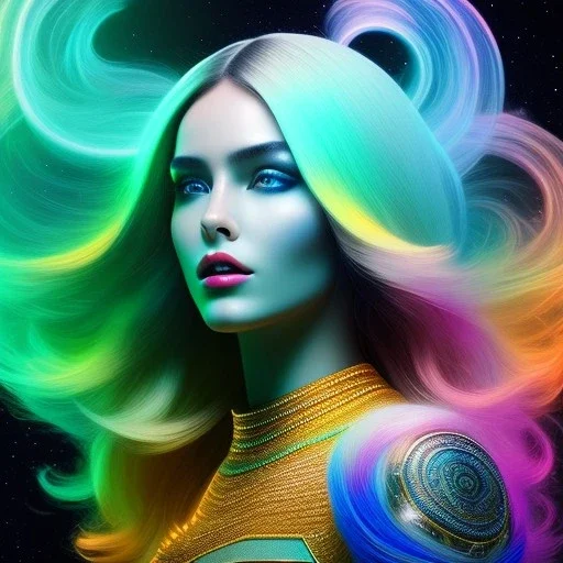 cosmic woman,highly detailed, hyper-detailed, beautifully color-coded, insane details, intricate details, beautifully color graded, Cinematic, Color Grading, Editorial Photography, Depth of Field, DOF, Tilt Blur, White Balance, 32k, Super-Resolution, Megapixel, ProPhoto RGB, VR, Half rear Lighting, Backlight, non photorealistic rendering