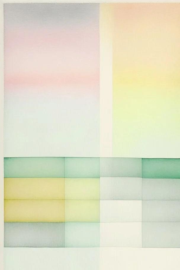 Abstract watercolour in the style of Agnes Martin. Pastel colours