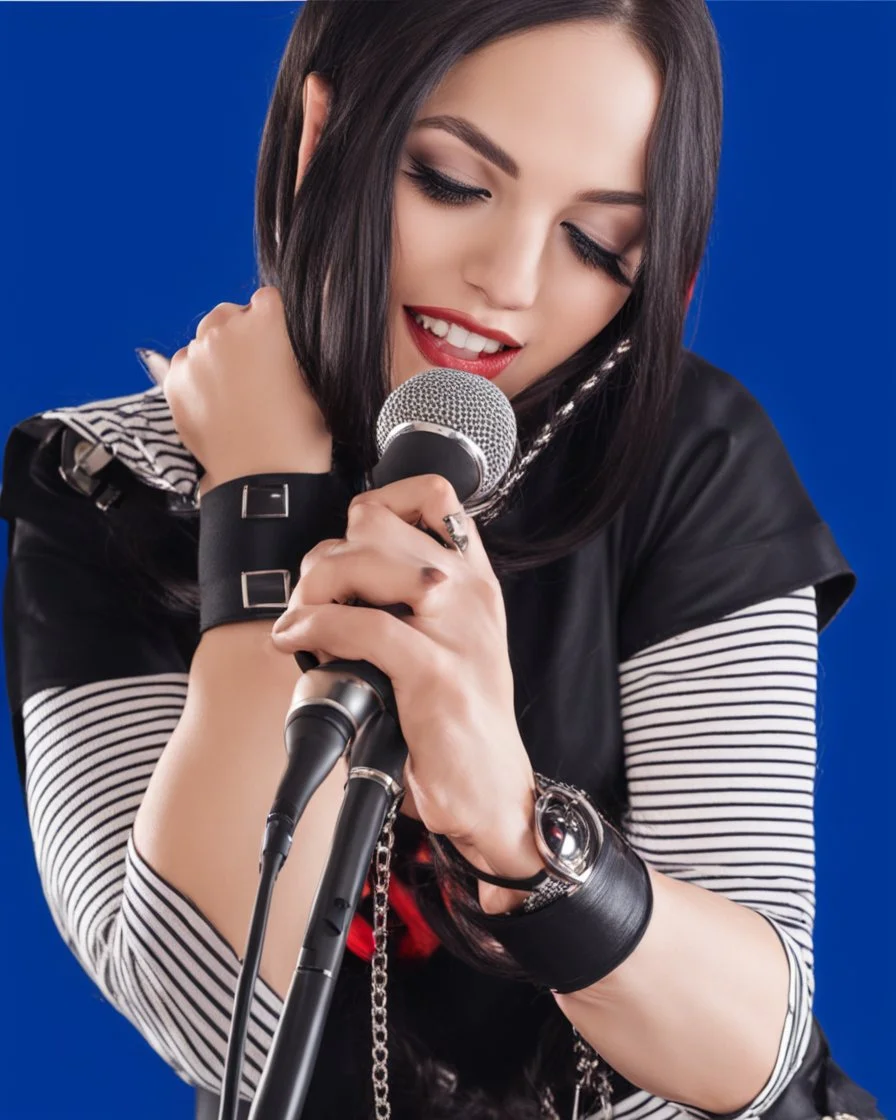 female Singer with microphone